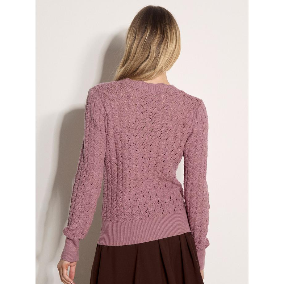APRICOT Pull en maille pointelle festonnée  