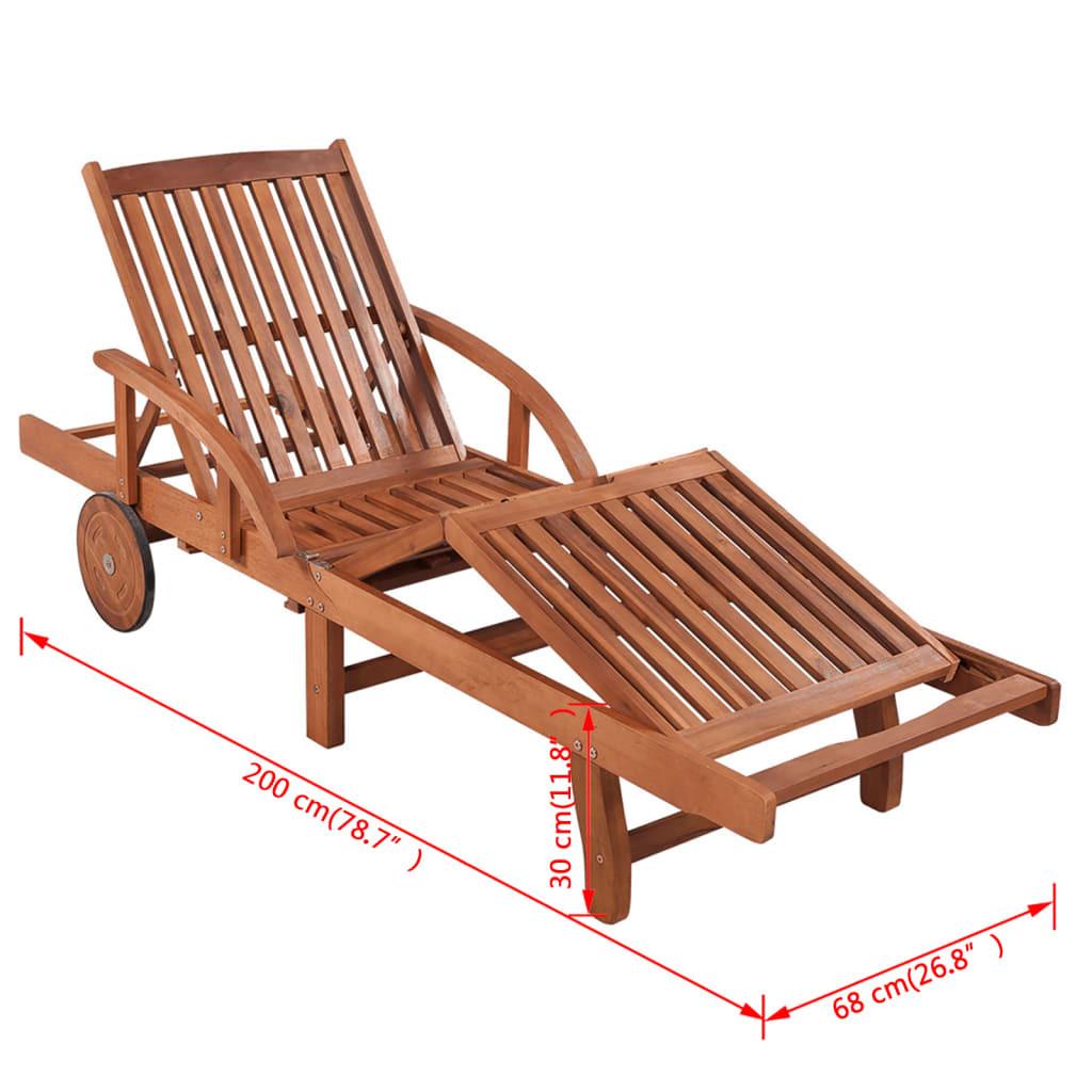 VidaXL Sonnenliege und -tisch holz  