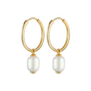 Elli  Ohrringe Creolen Barock Süßwasserperle 
