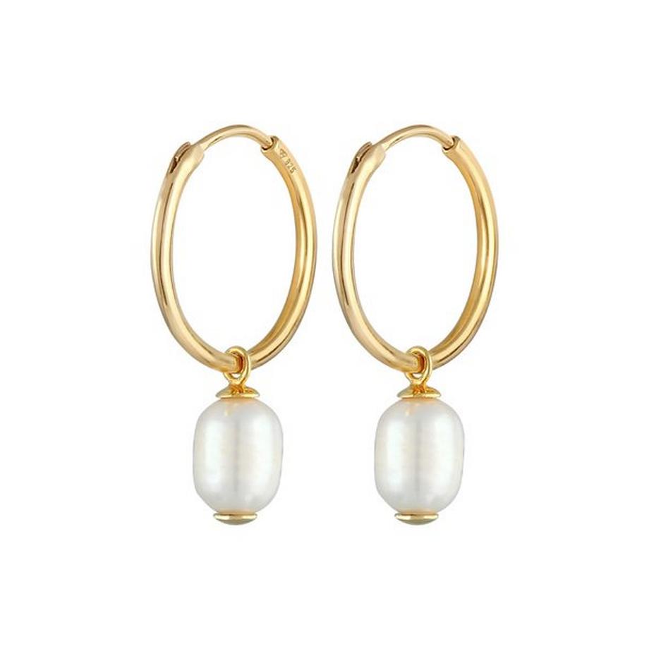 Boucles d'Oreilles Creoles Baroque Avec Perle D'eau Douce