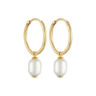Elli  Ohrringe Creolen Barock Süßwasserperle 
