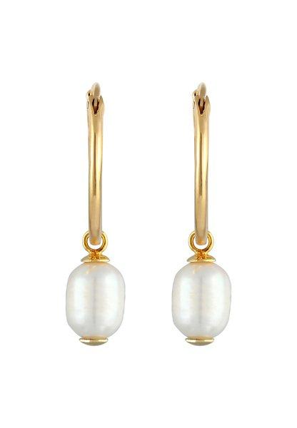 Elli  Ohrringe Creolen Barock Süßwasserperle 