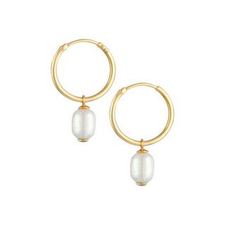 Elli  Ohrringe Creolen Barock Süßwasserperle 