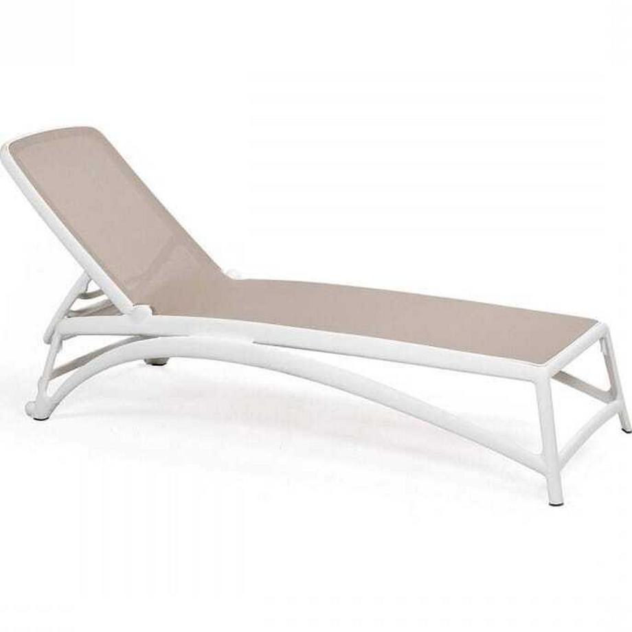 Chaise longue de jardin Atlantico blanc beige