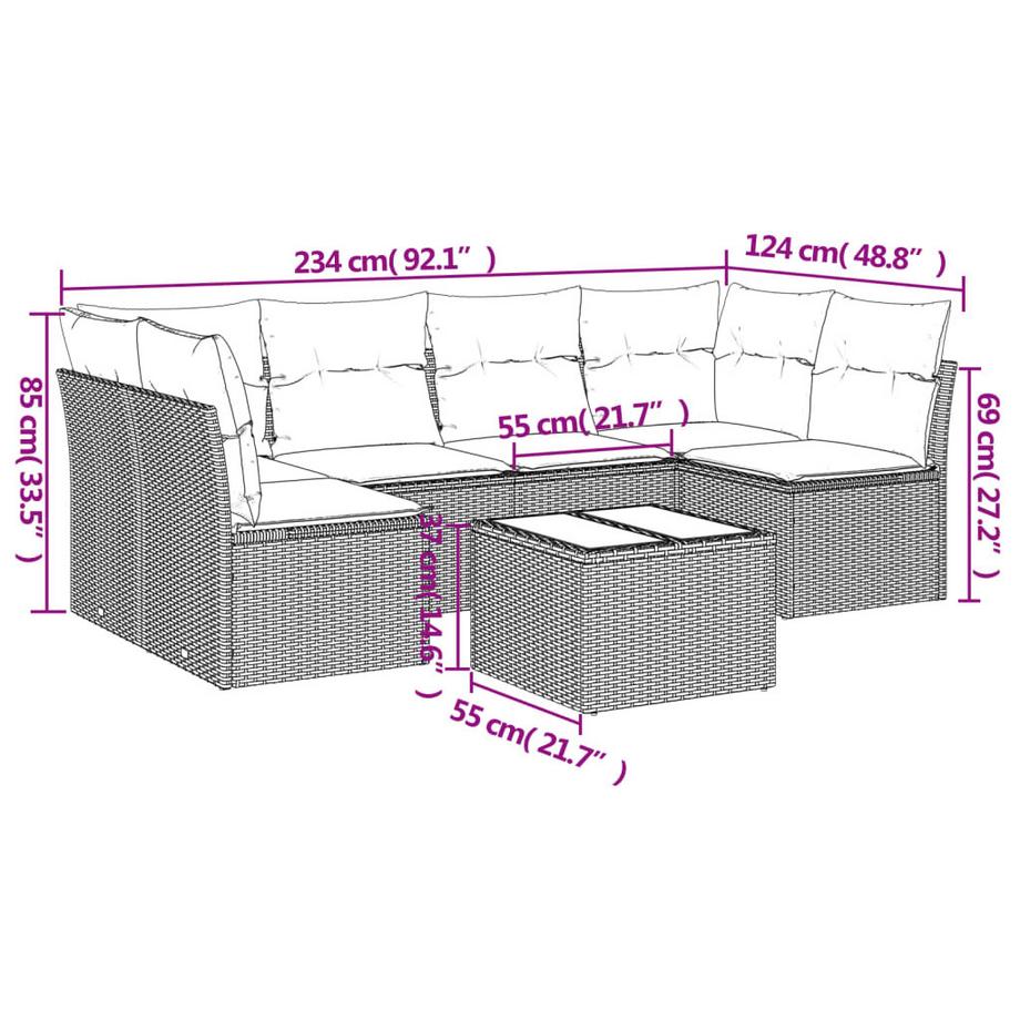 VidaXL Garten sofagarnitur poly-rattan  