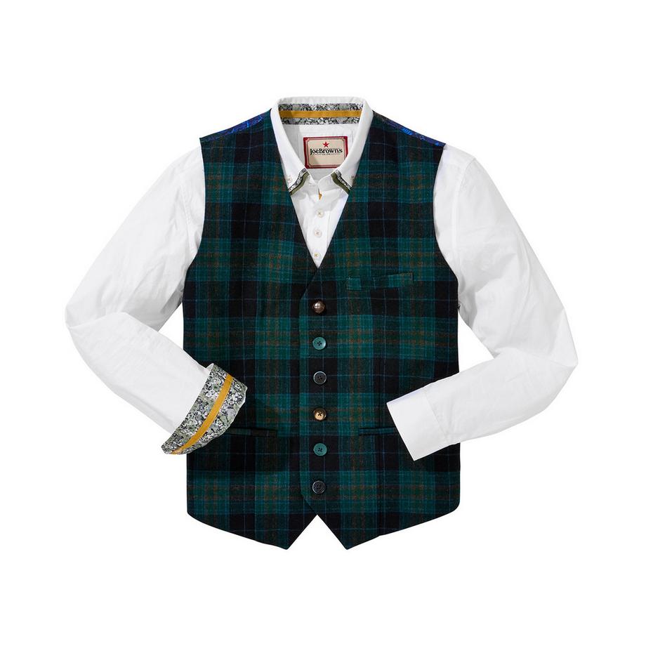 Joe Browns Gilet a Quadri Bottoni a Contrasto Vestibilità Regolare  