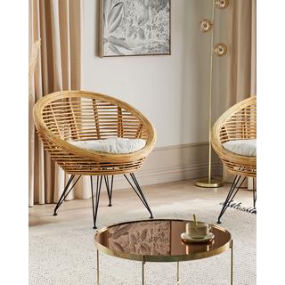 Beliani Set di 2 sedie da giardino con cuscini en Rattan Boho MARATEA  