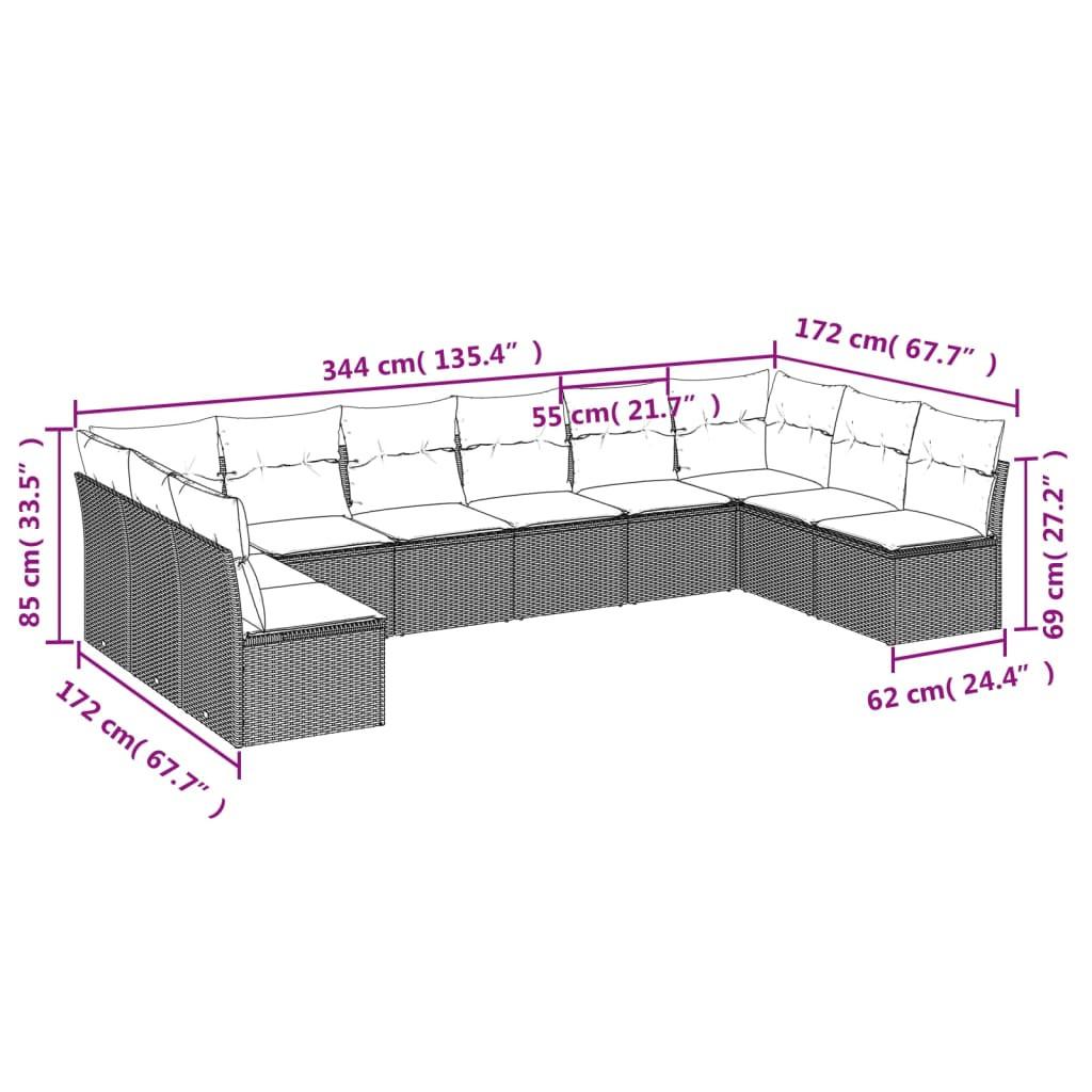 VidaXL Garten sofagarnitur poly-rattan  