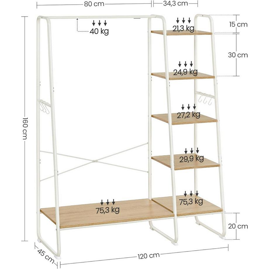 Songmics Kleiderständer mit Ablage  