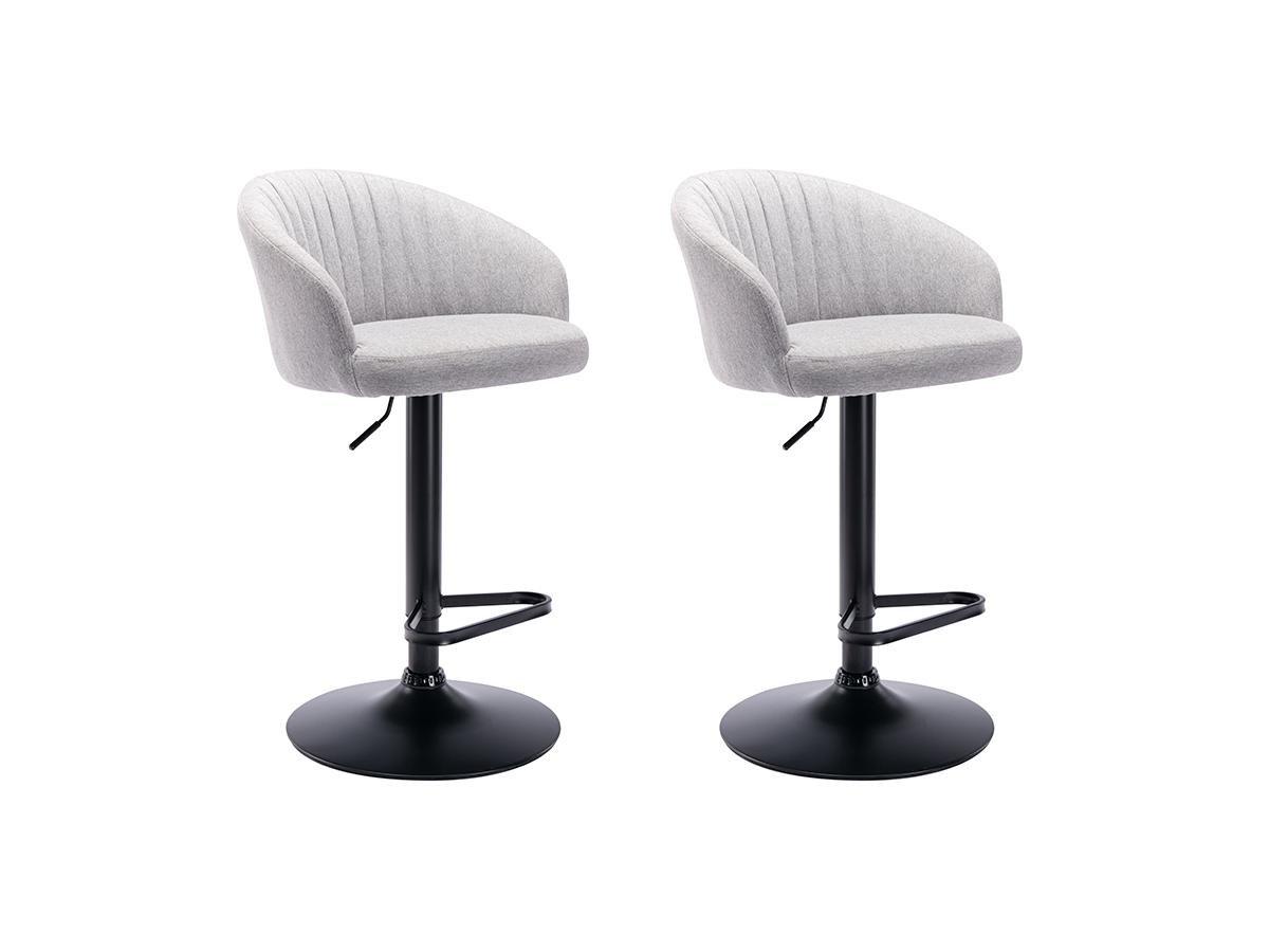 Vente-unique Lot de 2 tabourets de bar Tissu métal DORALIZ  