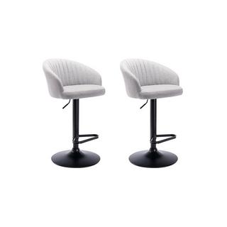 Vente-unique Lot de 2 tabourets de bar Tissu métal DORALIZ  