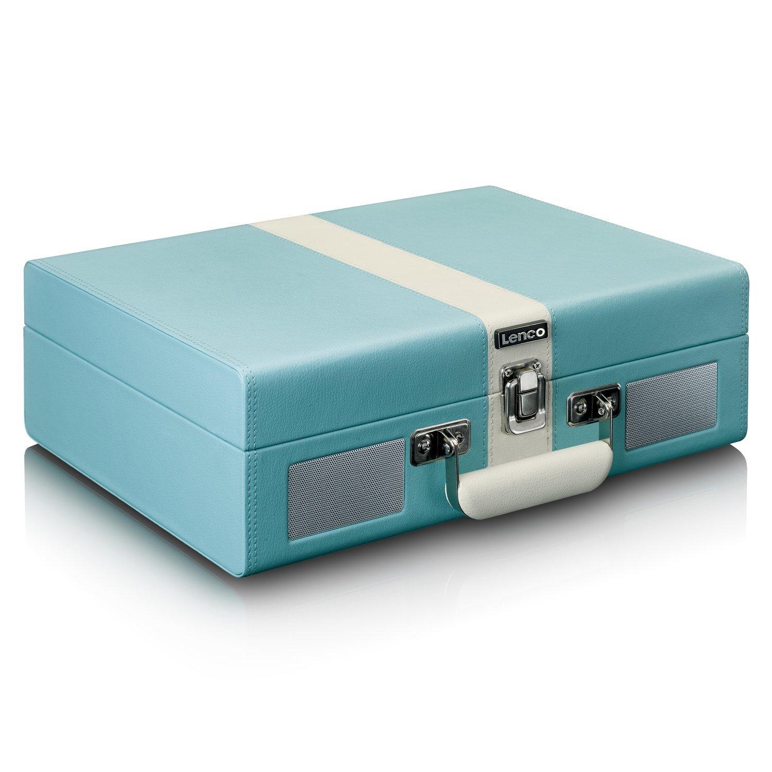 Lenco  TT-110 Koffer-Plattenspieler, blau Lautsprecher 