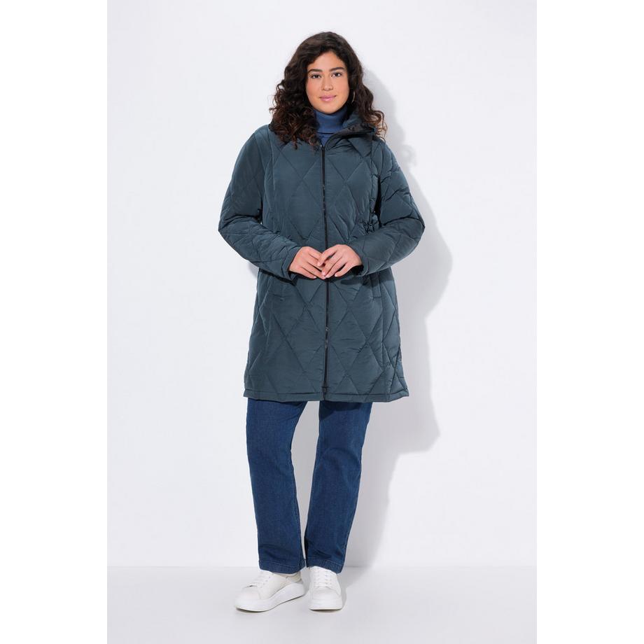 Ulla Popken Cappotto trapuntato idrorepellente con cappuccio  