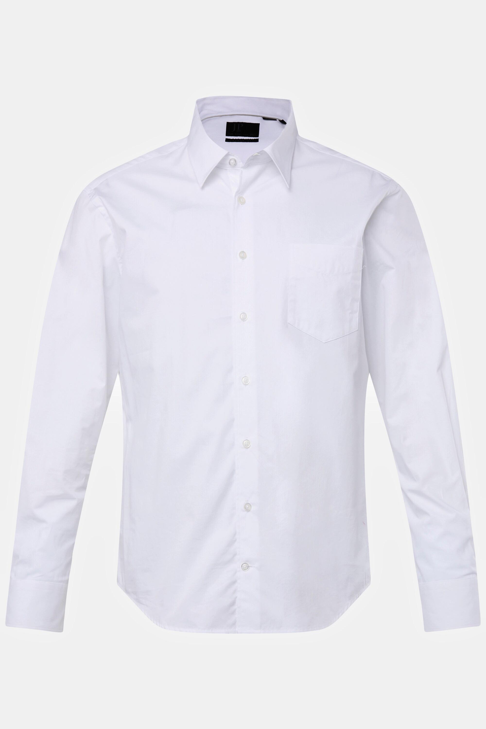 JP1880  Camicia dalla vestibilità moderna con maniche lunghe e colletto ad apertura inglese e in versione tall bianco neve 