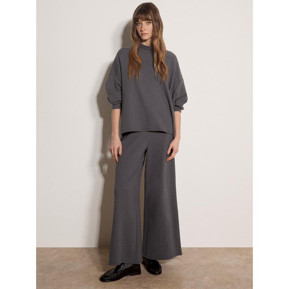 APRICOT Pantalone da jogging in jersey a coste con gamba larga  