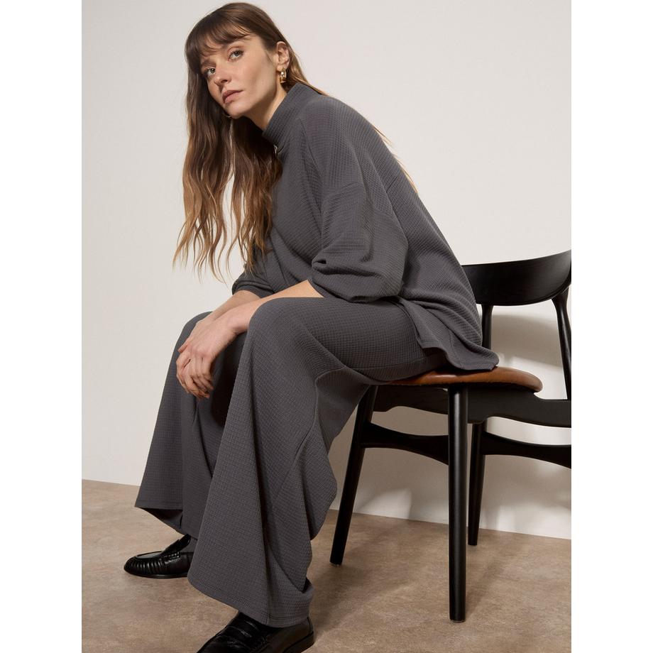 APRICOT Pantalone da jogging in jersey a coste con gamba larga  