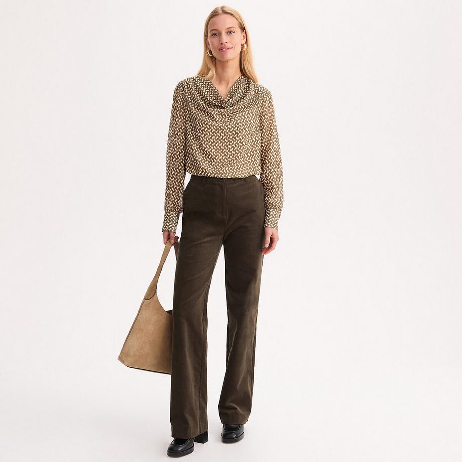 La Redoute Collections Blouse col bénitier imprimé graphique manches longues  