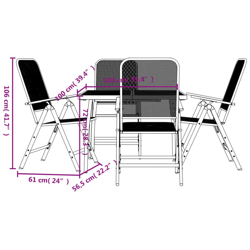 VidaXL Garten essgruppe metall  