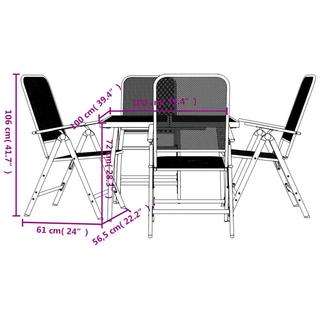 VidaXL set da pranzo da giardino Metallo  