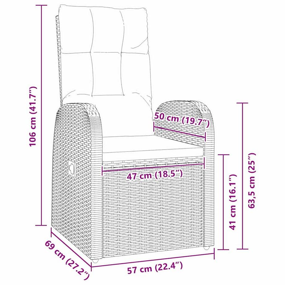 VidaXL Set da Pranzo per Giardino Polyrattan  