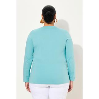 Ulla Popken  Shirt, Slim, Rundhalsausschnitt, Langarm 