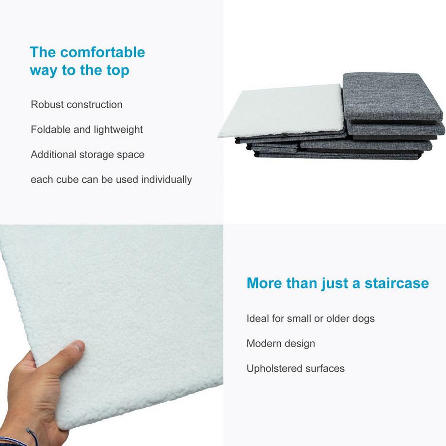 Intirilife  Faltbare Hundetreppe Spielzeug mit Stauraum 
