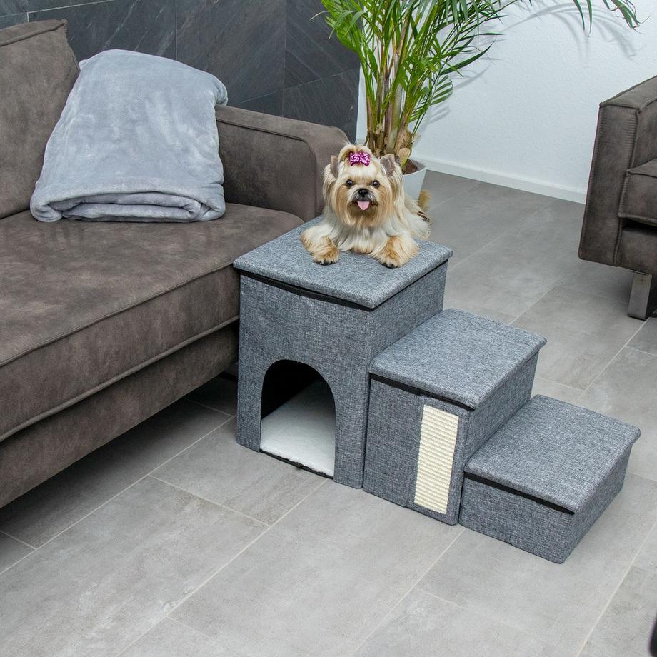 Intirilife  Faltbare Hundetreppe Spielzeug mit Stauraum 