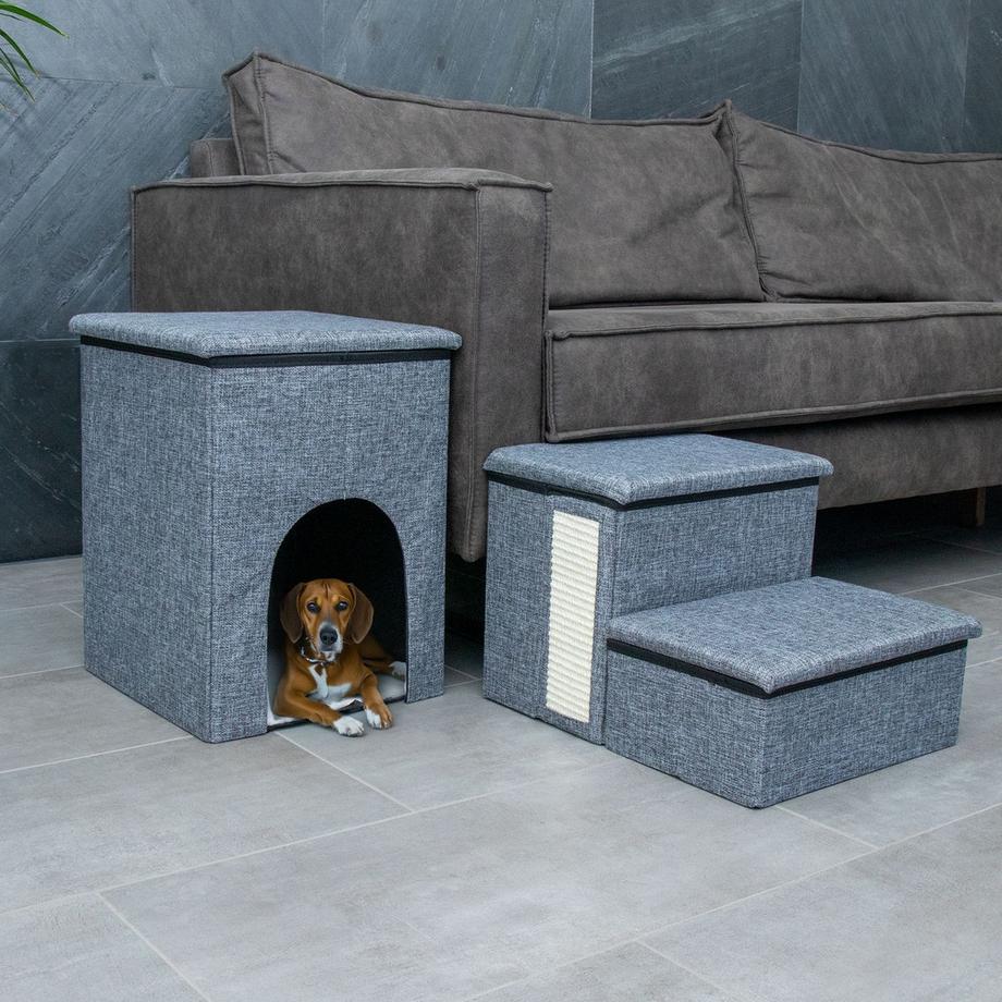 Intirilife  Faltbare Hundetreppe Spielzeug mit Stauraum 