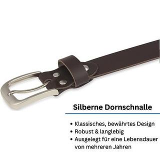 Only-bags.store  Ledergürtel, Gürtel, 3 cm breit, dunkelbraun, 80-95 cm 