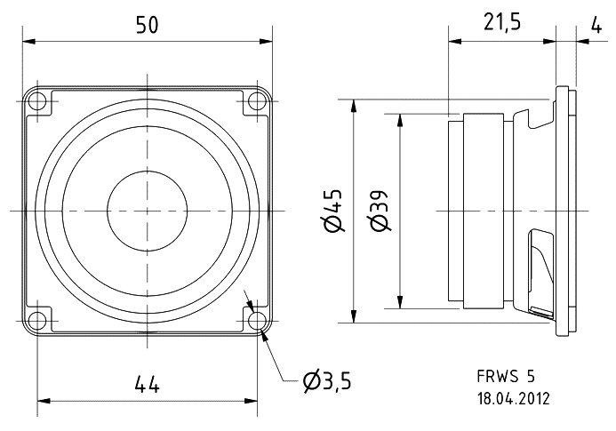 Visaton  Visaton FRWS 5 4 W 1 pièce(s) Enceinte voiture haut-parleur large bande 