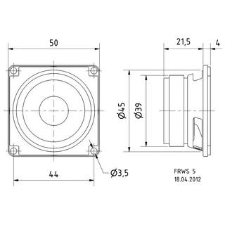 Visaton  Visaton FRWS 5 4 W 1 pièce(s) Enceinte voiture haut-parleur large bande 