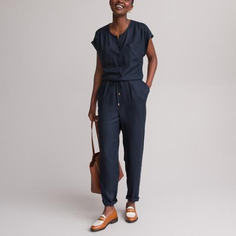 La Redoute Collections Kurzarm Jumpsuit mit Knopfleiste  