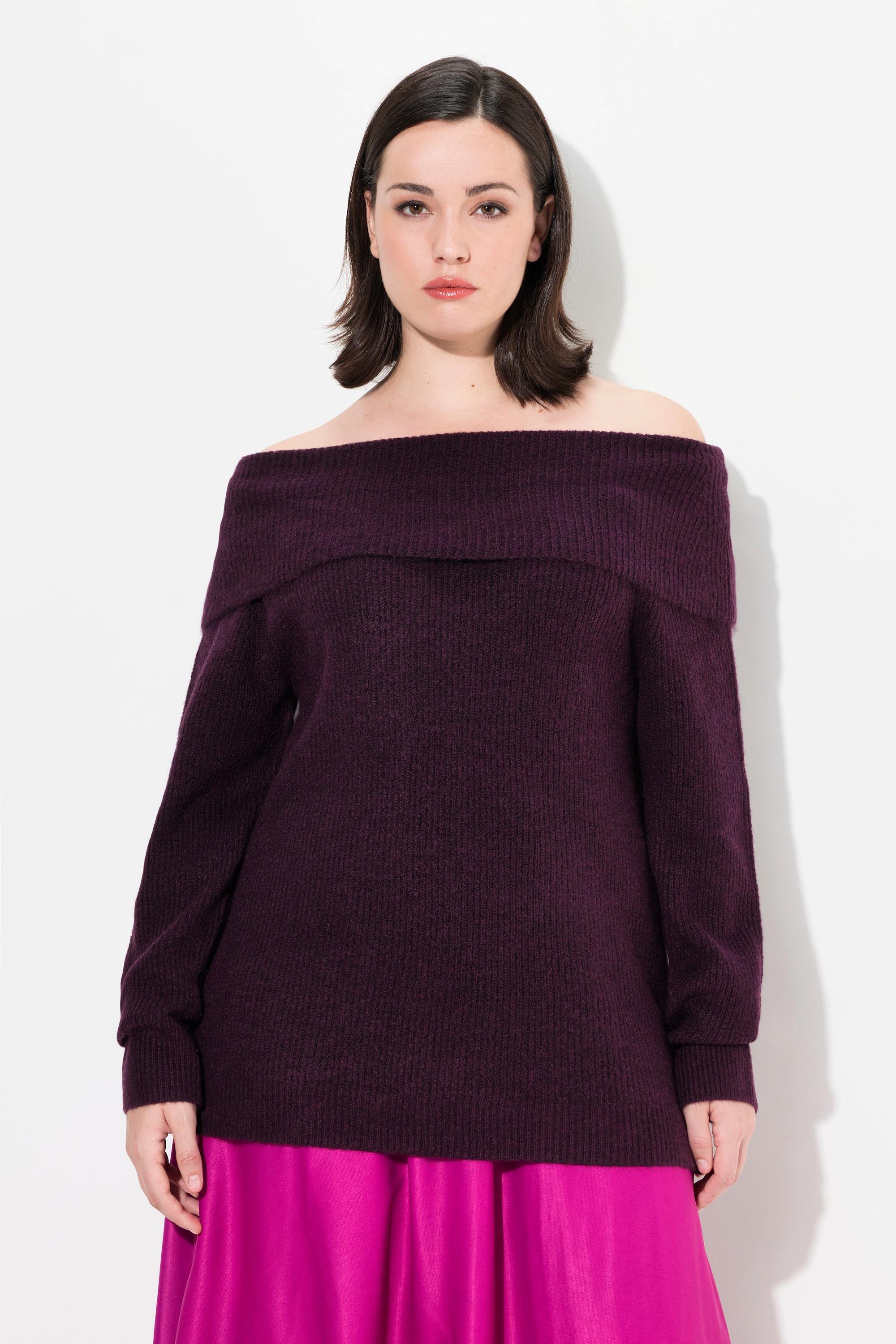 Ulla Popken  Pullover con apertura sulle spalle e maniche lunghe 