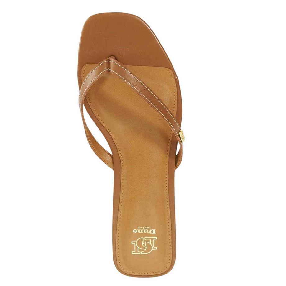 Dune London Lasslie Leder Flache Flipflops  
