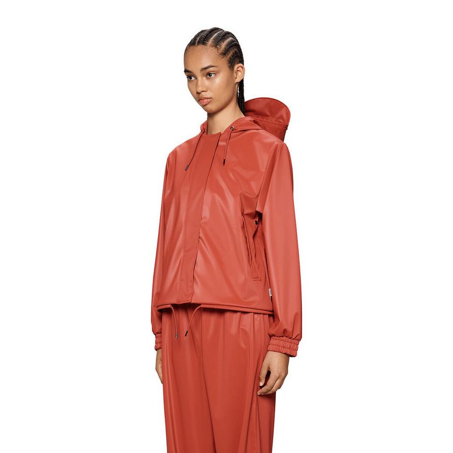 RAINS Kurze Regenjacke mit Kapuze  
