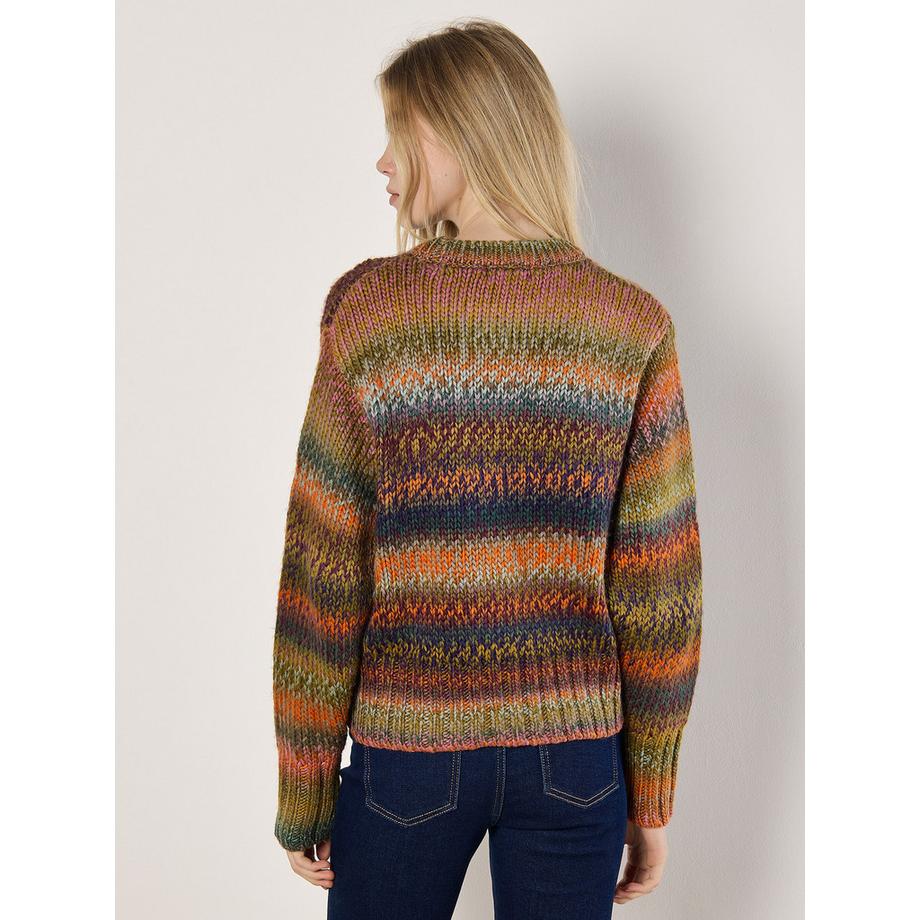 APRICOT Oversized Strickpullover mit tonalen Streifen  
