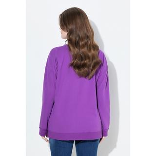 Ulla Popken Sweat-shirt Oversize Manches Longues Col Rond avec Message  