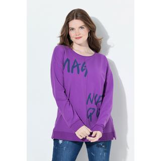 Ulla Popken Sweat-shirt Oversize Manches Longues Col Rond avec Message  