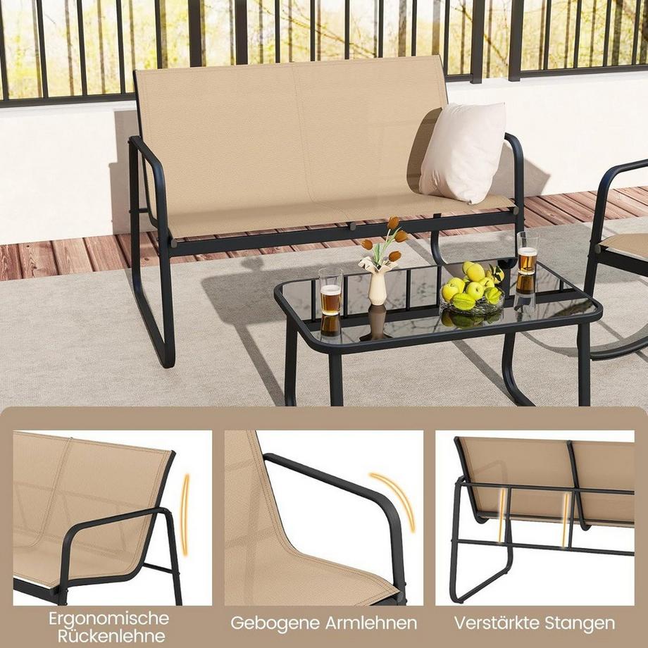 Northix Set altalena da patio da 4 pezzi  