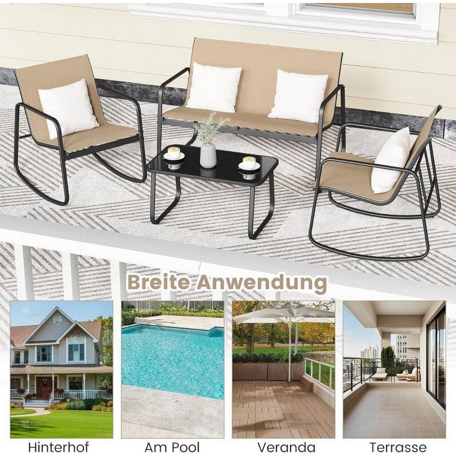 Northix Set altalena da patio da 4 pezzi  