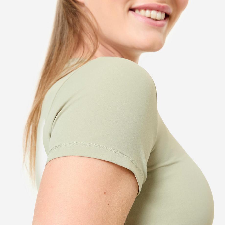 DOMYOS  T-Shirt Yoga Pilates dehnbar weich 