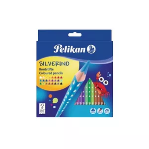 Pelikan 700665 crayon de couleur Noir, Bleu, Marron, Vert, Gris, Bleu clair, Vert clair, Multicolore, Orange, Pêche, Rose, Violet, Rouge, Violet, Blanc, Jaune 24 pièce(s)