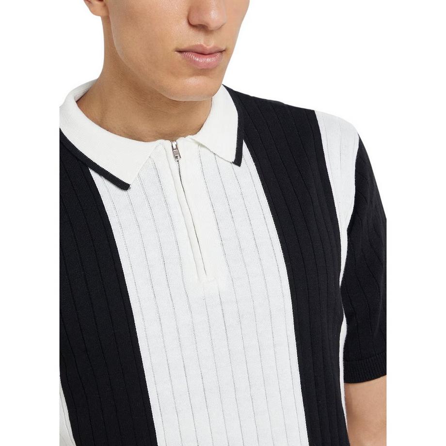 Brave Soul Poloshirt mit kurzem Reißverschluss  