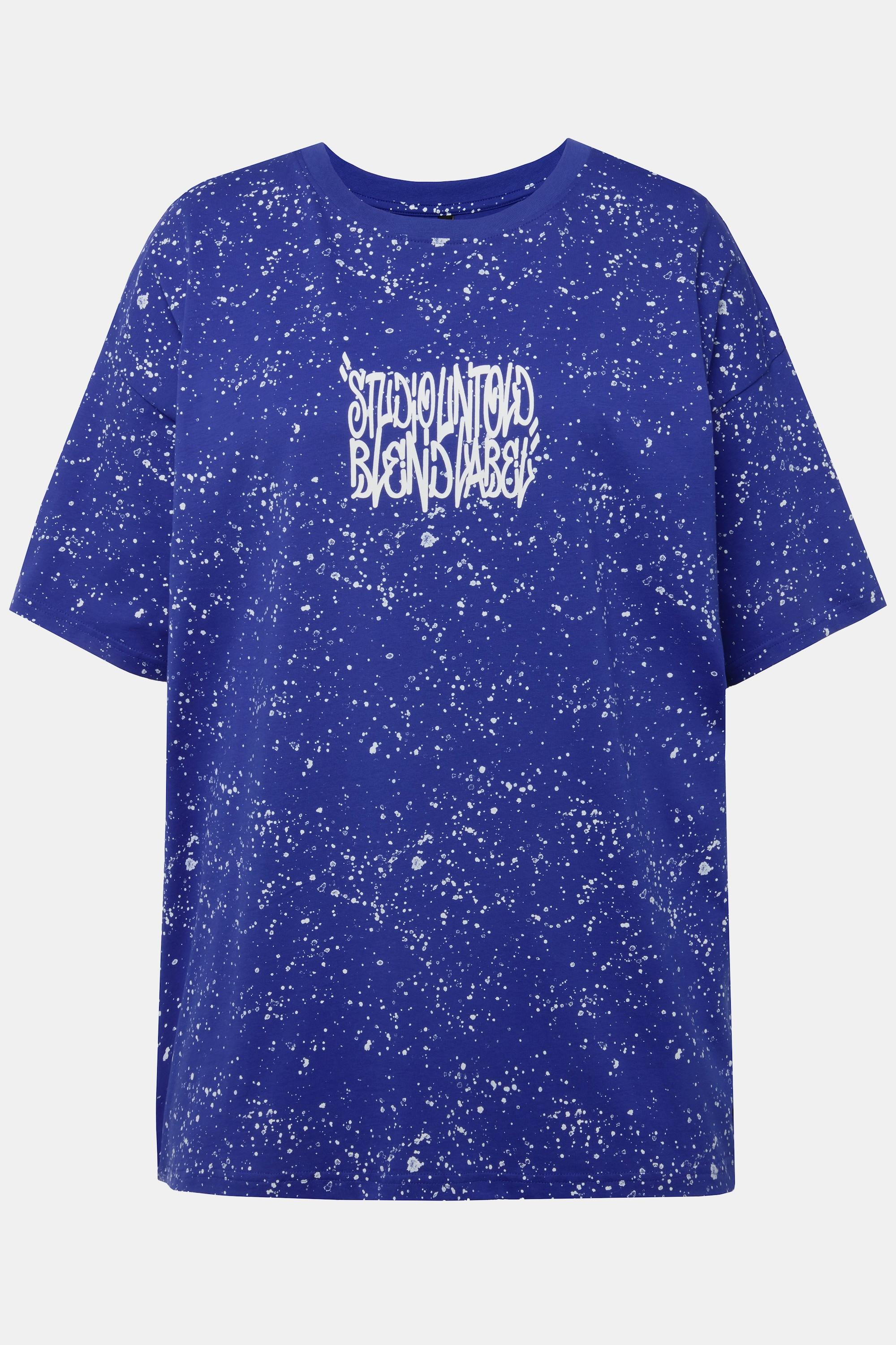 Studio Untold Oversized Sprenkel Rücken Print Rundhals Halbarm Unisex T-Shirt  