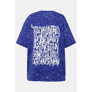 Studio Untold Oversized Sprenkel Rücken Print Rundhals Halbarm Unisex T-Shirt  