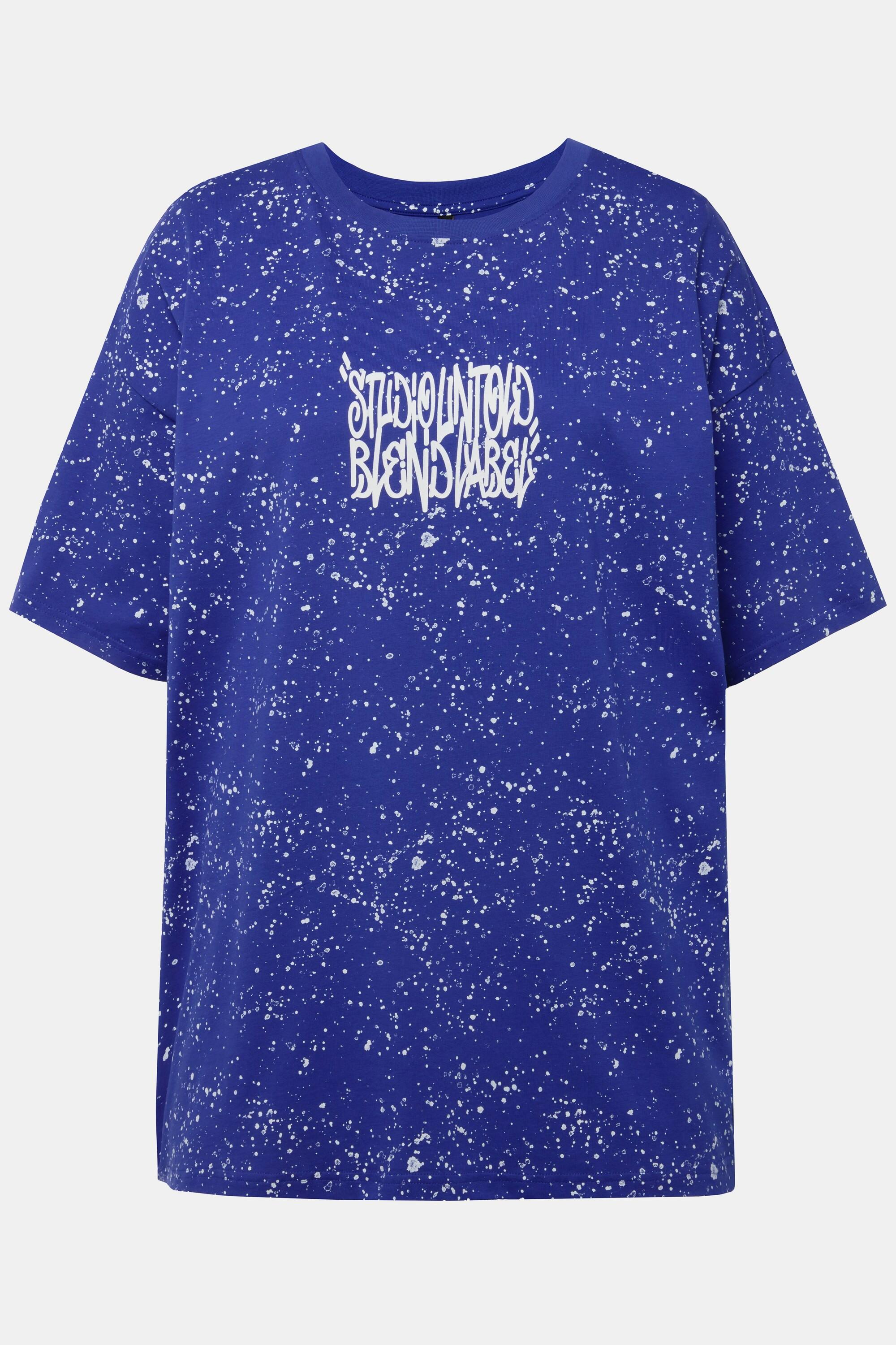 Studio Untold Oversized Sprenkel Rücken Print Rundhals Halbarm Unisex T-Shirt  
