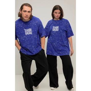 Studio Untold Oversized Sprenkel Rücken Print Rundhals Halbarm Unisex T-Shirt  