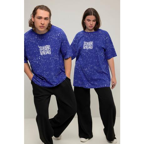 Studio Untold Oversized Sprenkel Rücken Print Rundhals Halbarm Unisex T-Shirt  