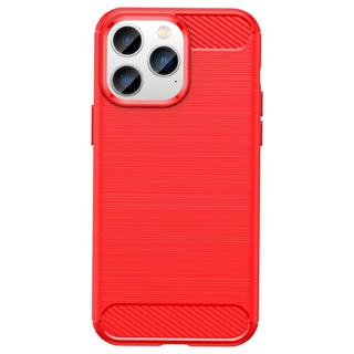 Cover-Discount  iPhone 14 Pro - Cover look metallo carbon rosso 