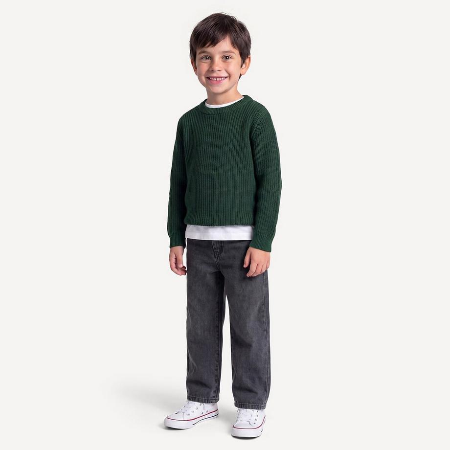 La Redoute Collections  Pull col rond en maille côtelée 